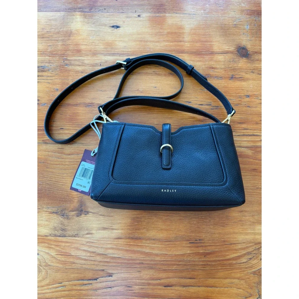 Radley London Hazelbury Park Satchel  Black Pebble Leather Satchel.